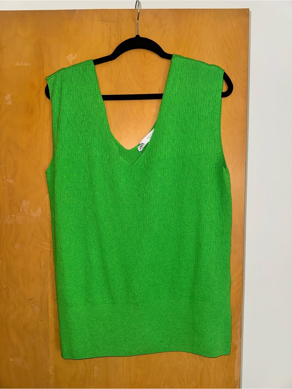 Bright Green V-Neck Sleeveless Top